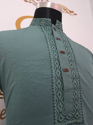 Premium Embroidery Punjabi (Green)_img_6