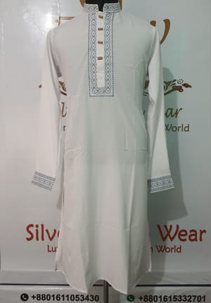 Premium Embroidery Punjabi (White)_img_6