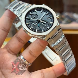 Edifice Master Grade || Japan Movement | Chain Style | Full Silver Black with Blue accent_img_2