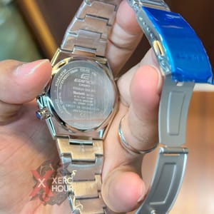 Edifice Master Grade || Japan Movement | Chain Style | Full Silver Black with Blue accent_img_4