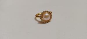 Pearl Adjustable Finger Ring With Gold plate Body_img_0