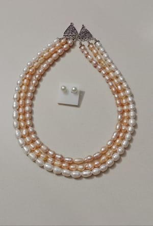 3 Layer Rice Pearl Necklace._img_0