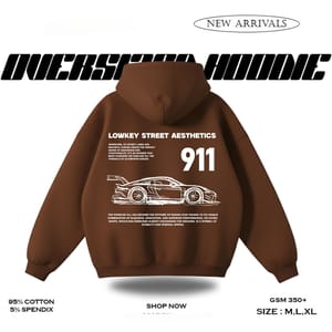 LOWKEY VIBE PREMIUM OVERSIZED HOODIE coffe