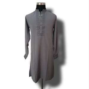 Premium Embroidery Punjabi (Grey)_img_0