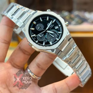 Edifice Master Grade || Japan Movement | Chain Style | Full Silver Black with Blue accent_img_1