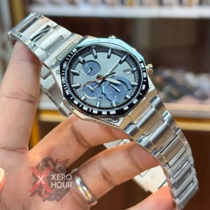 Edifice Master Grade || Japan Movement | Chain Style | Silver with Blue Bezel Blue Dial_img_1