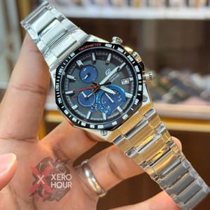 Edifice Master Grade || Japan Movement | Chain Style | Silver with Blue Bezel Blue Dial_img_2