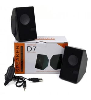D7 Multimedia Wired Mini USB Speaker For Computer - Black_img_0
