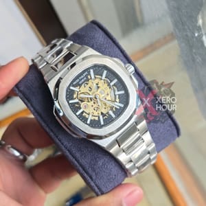 Patek Philippe | SS Body | Automatic Movement | Silver with black Dial_img_2