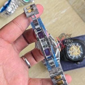 Patek Philippe | SS Body | Automatic Movement | Silver with Gold Bezel Black Dial_img_3