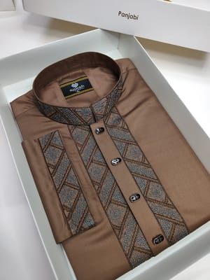 Regal Brown Embroidery Panjabi_img_0