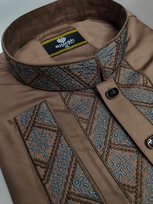 Regal Brown Embroidery Panjabi_img_1