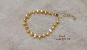 Golden colour pearl Breslate with S925 Adjustable chain_img_0