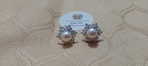 Diamond cut Pearl Ear Ring_img_2