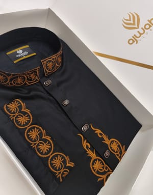 Ajwah Royal Black Embroidery Panjabi_img_2