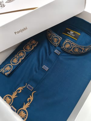 Ajwah Royal Blue Embroidery Panjabi_img_0