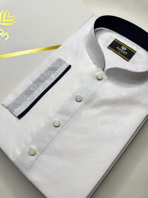 Perfect Fit with the Ajwah Classic Royale White Panjabi for Men_img_2