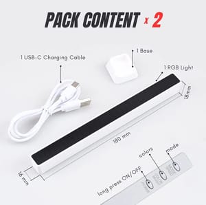 Music Rhythm Light Bar Multi Color RGB LED Lights Musical Ambient Lamp Strip 32 LED Lights with 18 Color Modes for Game Room PC TV Car Voice Sound Control_img_2