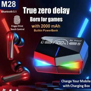 M28 Wireless Bluetooth In ear Earbuds with Touch Control and Dual LED Charging Display_img_3