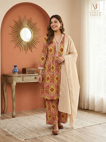 Anarkoli Style Ikkad Design with Lace Work 3 pcs