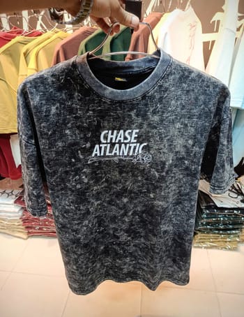 Acid washed Oversized tee- BLACK