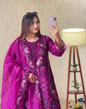 Premium Embroidered Organza 3-Piece