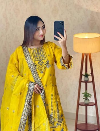 Premium Embroidered Organza 3-Piece