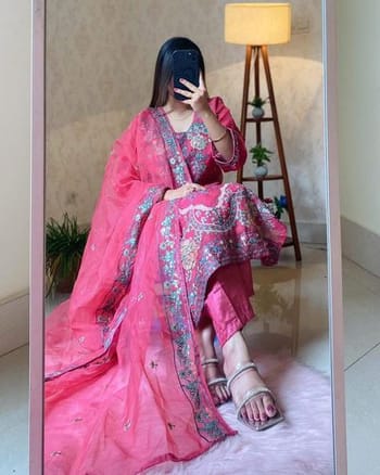 Premium Embroidered Organza 3-Piece