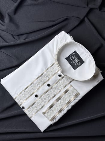 White Embroidered Panjabi
