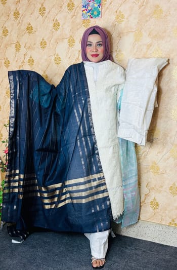 3 Piece Ready to wear Embroidered Luxury Pret | Lakhany-Off White (Imported from Pakistan)