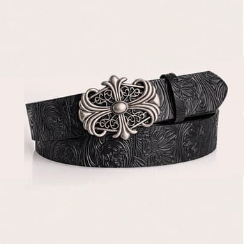 Ornate Filigree Cross BeltDark Elegance.