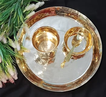 কাসার বেলি থালা ও গ্লাস, বাটি সেট