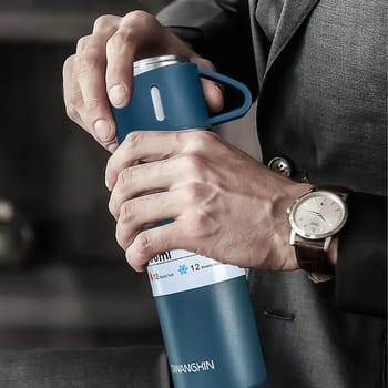 3 in 1 Vacuum Insulated Thermal Flask Cup Set