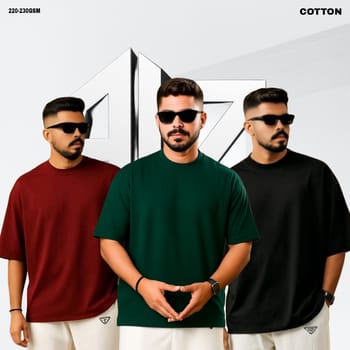 Premium Drop Shoulder T-Shirt Combo – 3 Pieces for 850 ৳ | Alzadiya