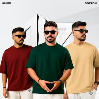 Premium Drop Shoulder T-Shirt Combo – 3 Pieces for 850৳ | Alzadiya