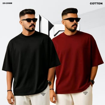 Classic Drop Shoulder Combo – 2 Tees | MLXL Sizes | 100% Cotton | Alzadiya