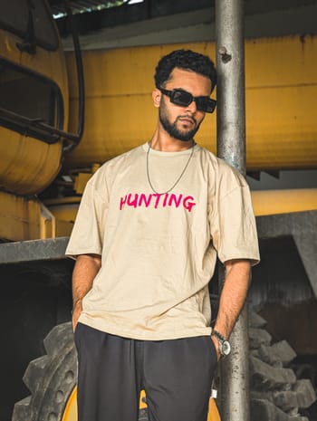 Hunting //unisex // Brown Oversized t-shirt