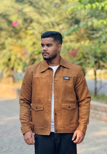 Premium Faux Suede Trucker Jacket for Men