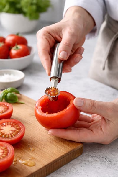 Tomato and Strawberries stem core scopper