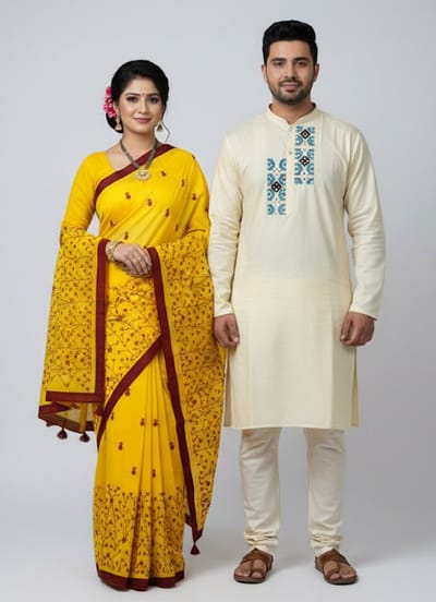 Premium Sharee Panjabi Couple Dress - Image 3