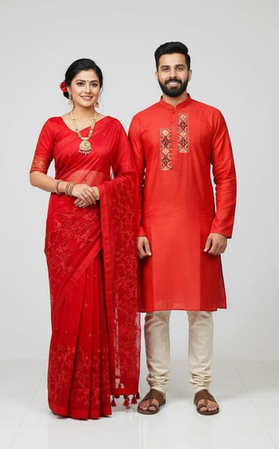Premium Sharee Panjabi Couple Dress - Image 5