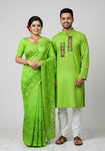 Premium Sharee Panjabi Couple Dress - Image 15