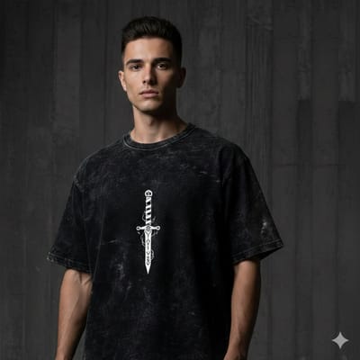 Premium Acid Wash Drop Shoulder T-Shirt - Image 10