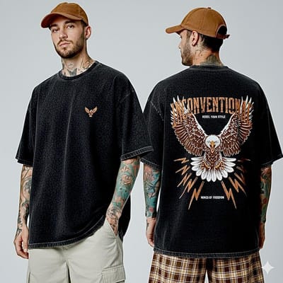 Premium Acid Wash Drop Shoulder TShirt - Image 2