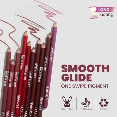 MARS Matte Lip Liner | One Swipe Smooth Application | Long Lasting Lip Pencil (1.4gm) (20-CHILLI RED) - Image 3