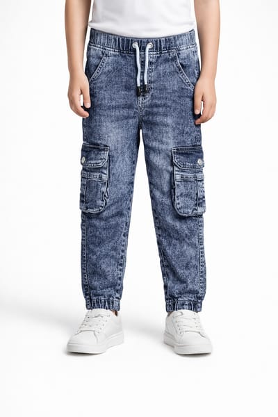 Kid's Denim Cargo Pant - Image 2