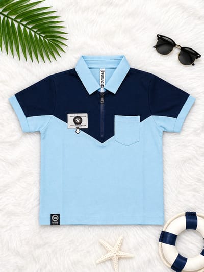 Kids Lycra Cotton Polo T-Shirt (Ages 3–14) – Soft, Breathable & Stretchable - Image 2