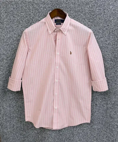 Ralph Lauren polo Slim Fit Pink Striped Cotton Shirt