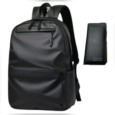 Men Back pack( wallet সহ) black..(code 12)..  ঢাকা সিটিতে ৭০, বাইরে ১৩০ টাকা কুরিয়ার চার্জ প্রযোজ্য