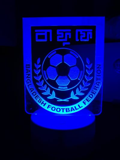 GearUP Acrylic Multicolor Night Lamp (Bangladesh Football Federation) – Black